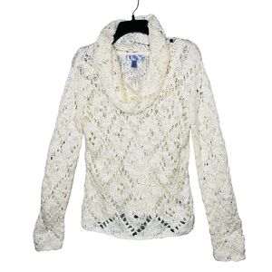Nine & Co. by Nine West Crochet Cowl Turtleneck
